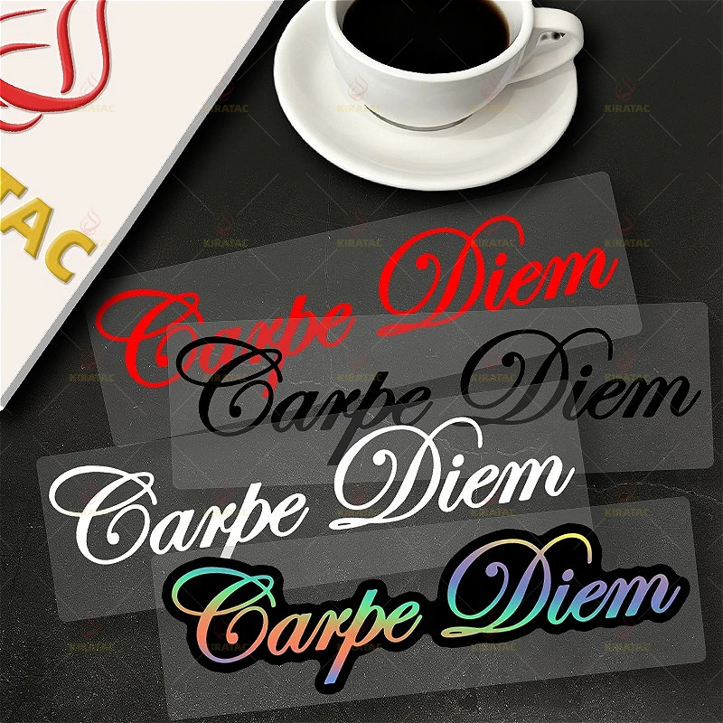

1 шт., самоклеящиеся наклейки Carpe Diem для ноутбука, бутылки с водой, ноутбука, телефона, разноцветные, водонепроницаемые, модные