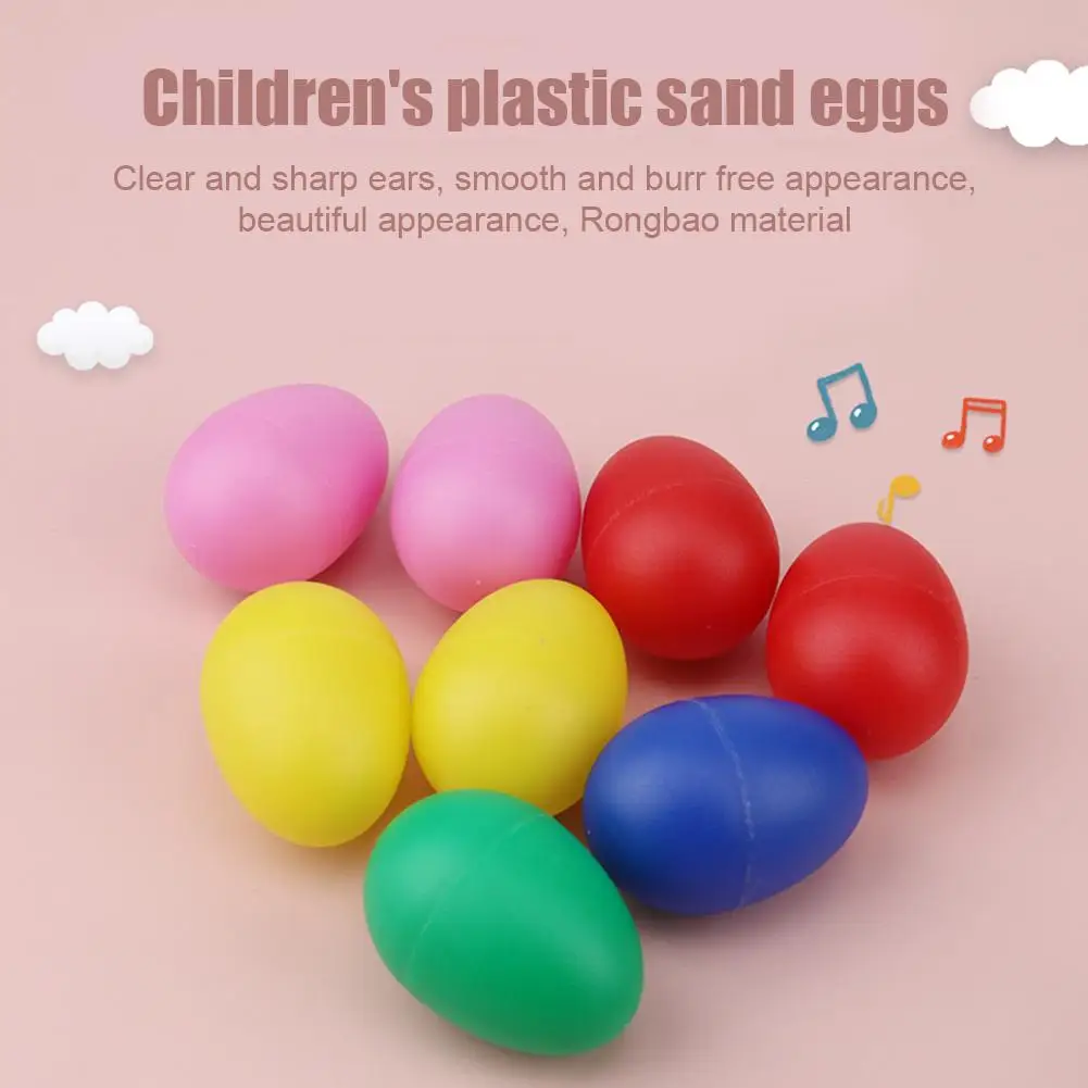 2 uds coctelera de huevos instrumentos musicales huevo de percusión para niños juguetes coctelera de huevos de Pascua de plástico para educación aprendizaje Musical