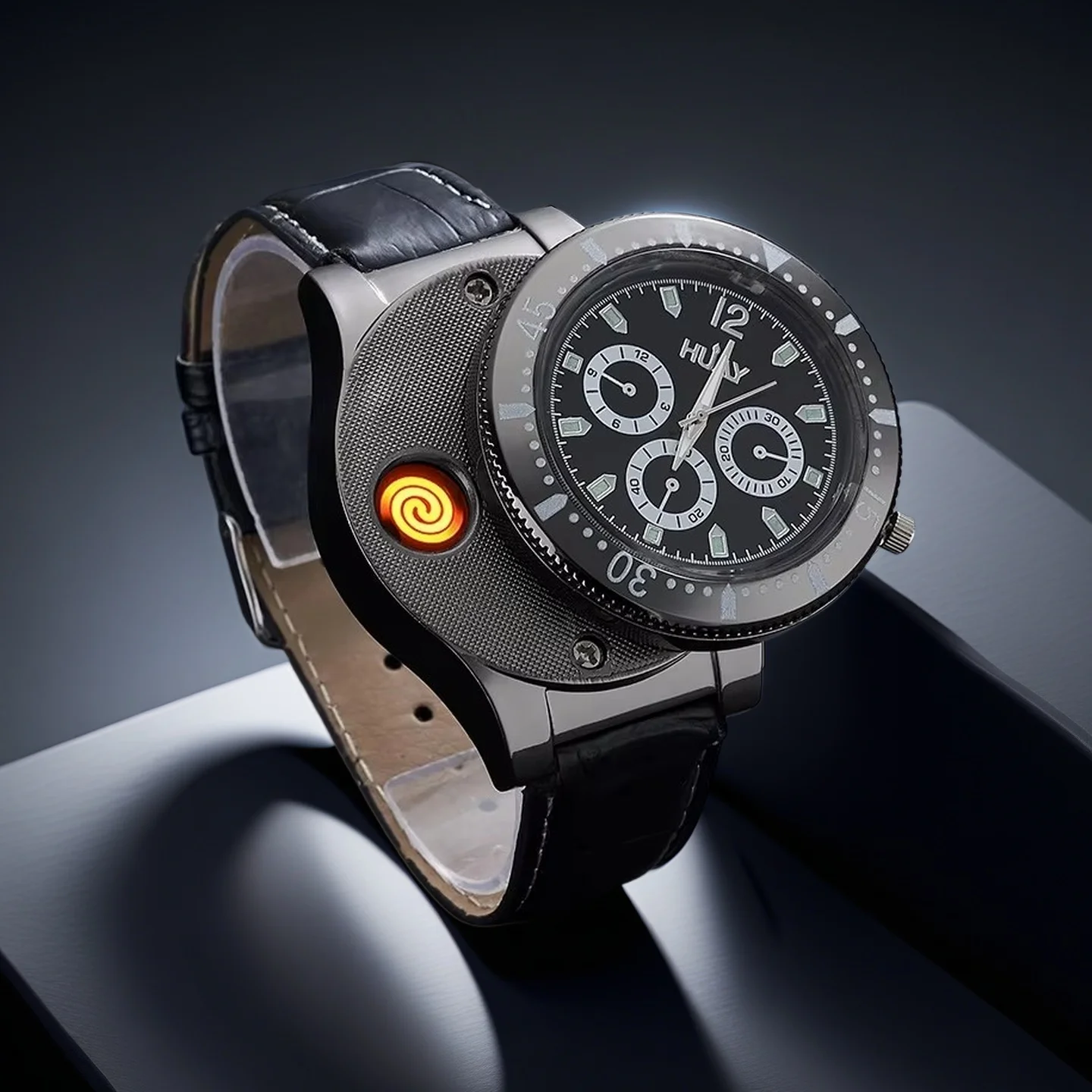 

Creative Fashion Watch Cigarette Lighter Tungsten Wire Ignition USB Charging Metal Windproof Men's High-end Personalized Gift