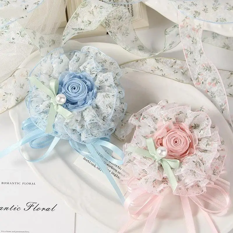 2,5 cm 10 Yards zierliche florale Netzspitzenborte für Kuchen, Blumensträuße, Geschenkverpackungen und handgemachte Haarschleifen – Detail 3