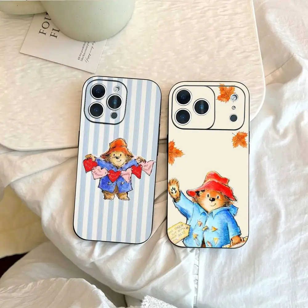 

Cute P-Paddington Bear Phone Case For iPhone 17, 16,15,14,13,12,11 Plus,Pro Max, Others Soft Black Cover