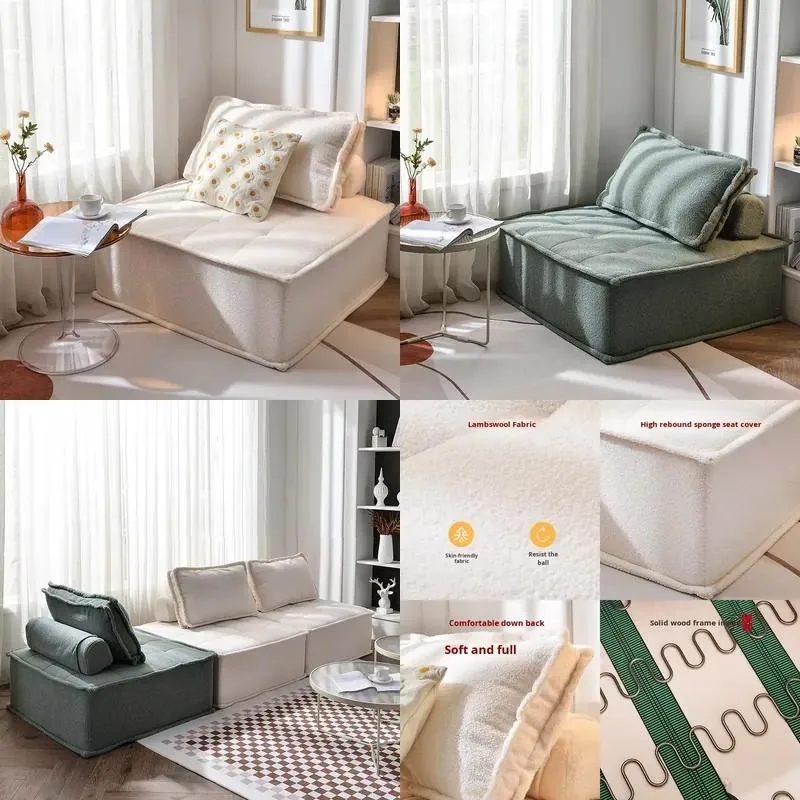 Modern Nordic Tofu Block Sofa Single Double Triple Combo for Small Apartment Bedroom Balcony Living Room Tatami