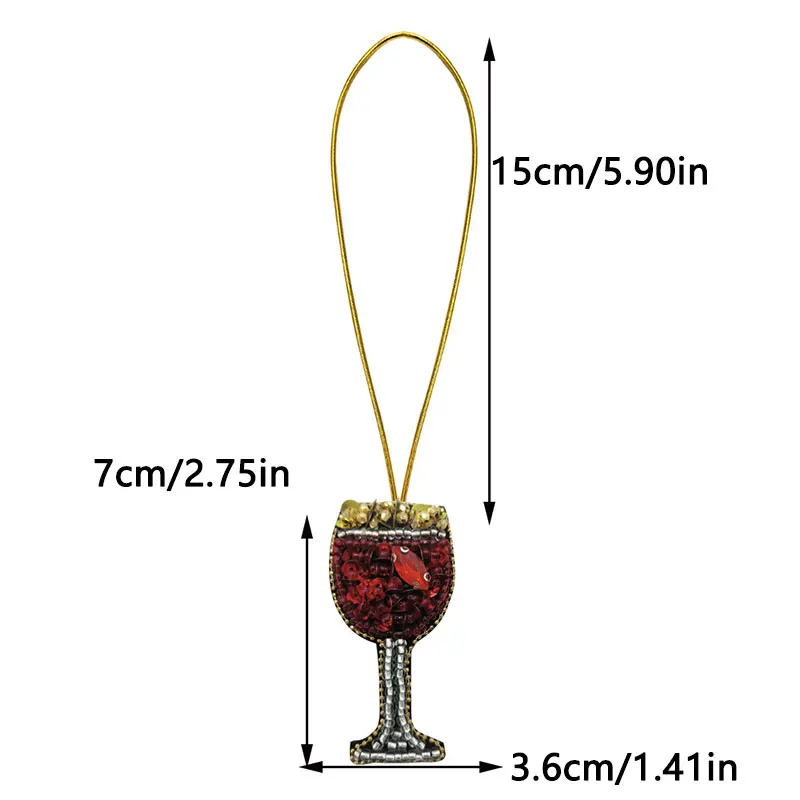 Parche bordado cuentas artesanal - adorno para bolsos y copas de vino - imagen 4