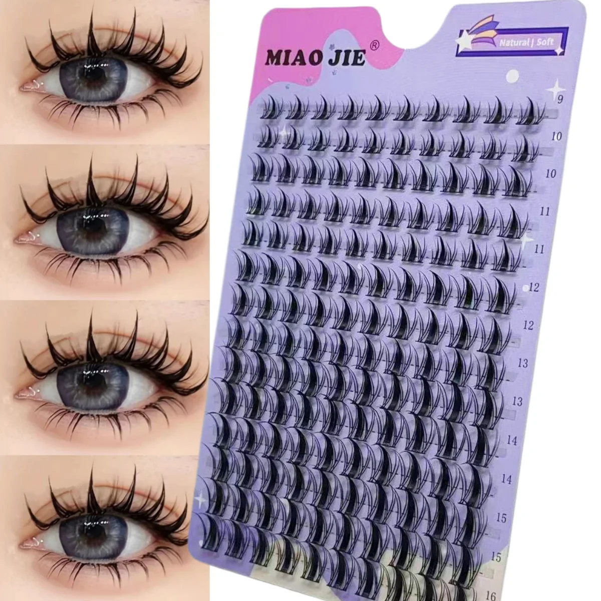 WINKLURE Manga Wimpernbüschel Wispy Wimpernverlängerungen Anime Wimpern-Cluster-Kit Spiky Wimpernbüschel D-Curly Einzelwimpern – Detail 4