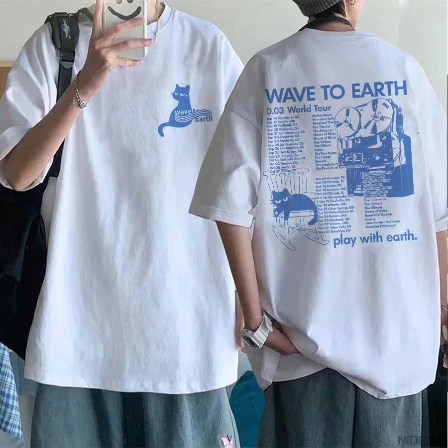 Wave To Earth 2024 World Tour Album Print T Shirts Men Women HONG KONG Cotton Short Sleeve T-shirt Hiphop Clothing P22