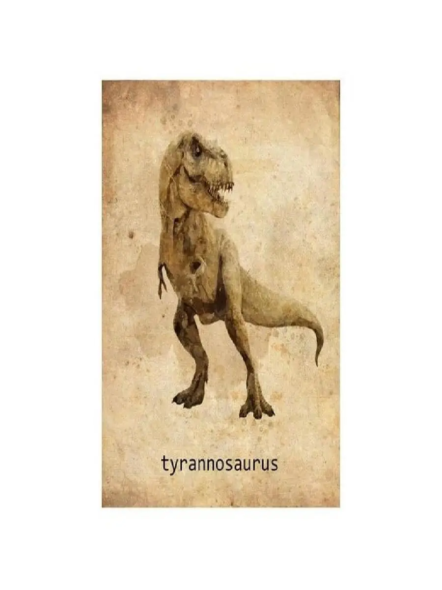Watercolor Dinosaur TRex  Velociraptor Retro Posters  Canvas Wall Art Prints for Nursery Kids Room Home Decor