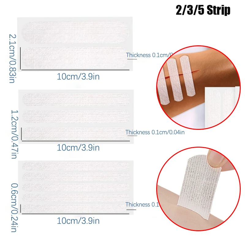 Outdoor Portable 2/3/5 Strip Band-Aid Zipper Tie Wound Closure Patch Hemostatic Patch Wound Fast Suture Zipper Band-Aid