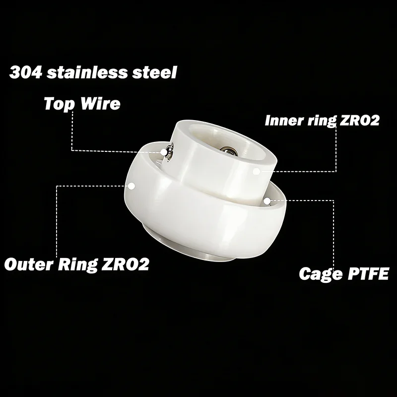 1pcs Zirconia Ceramic Outer Spherical Bearing UC203 UC204 UC205 UC206 UC207 UC208 UC209 UC210 Insulated Waterproof