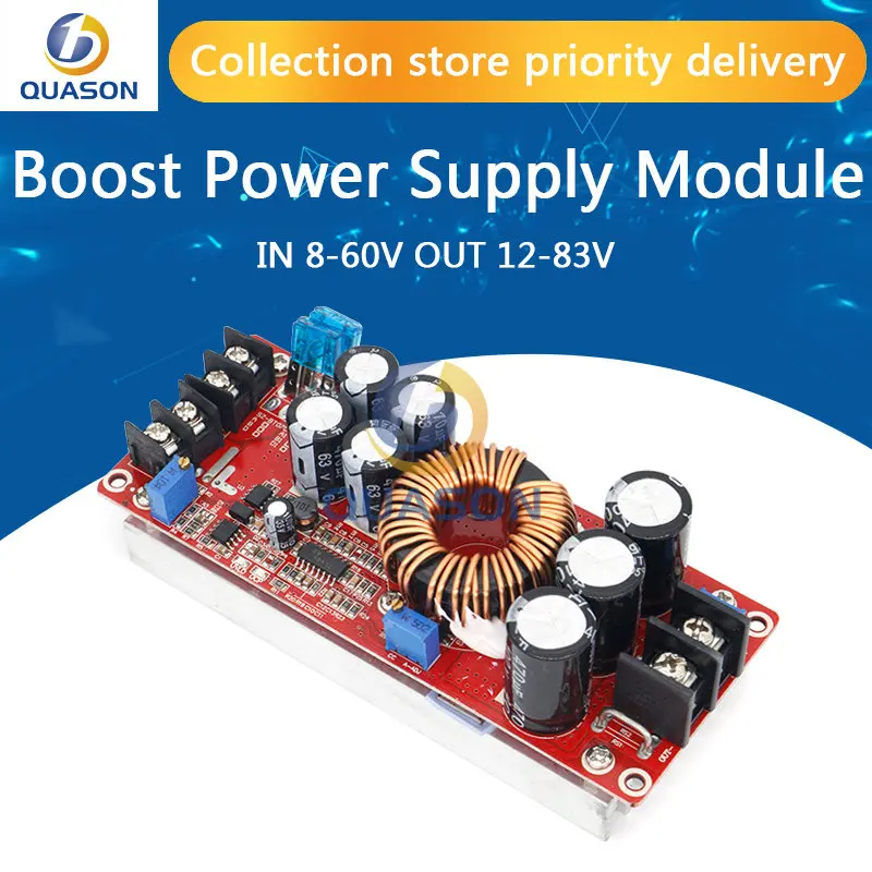 1200W 20A DC Converter Boost Step-up Power Supply Module IN 8-60V OUT 12-83V