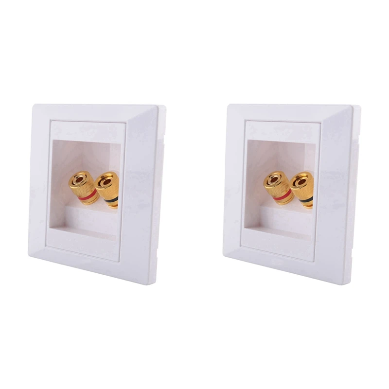 2X Wall Socket Connection Port With 2 Jack Speaker White