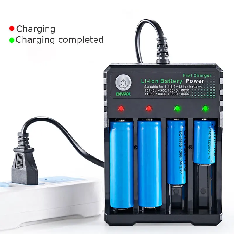 18650 Li-ion Battery Charger 4 Slots AC 110V 220V EU/US Dual For 18500 Charging 3.7V 4.2V Rechargeable Charge for 18350