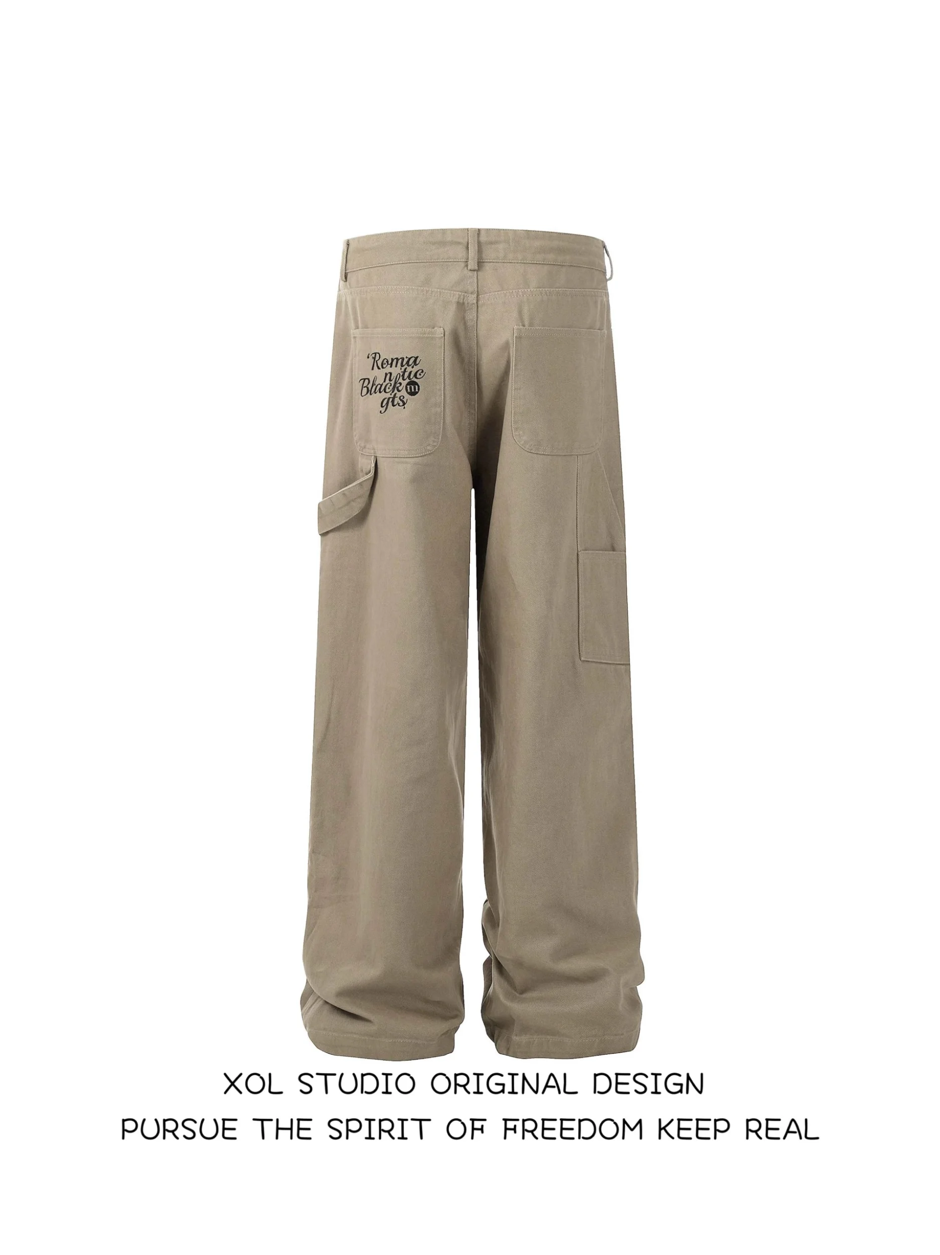 

XOL оригинальный американский пояс с вышитыми буквами, веревочный ремень, повседневные свободные винтажные уличные широкие мужские брюки для работы