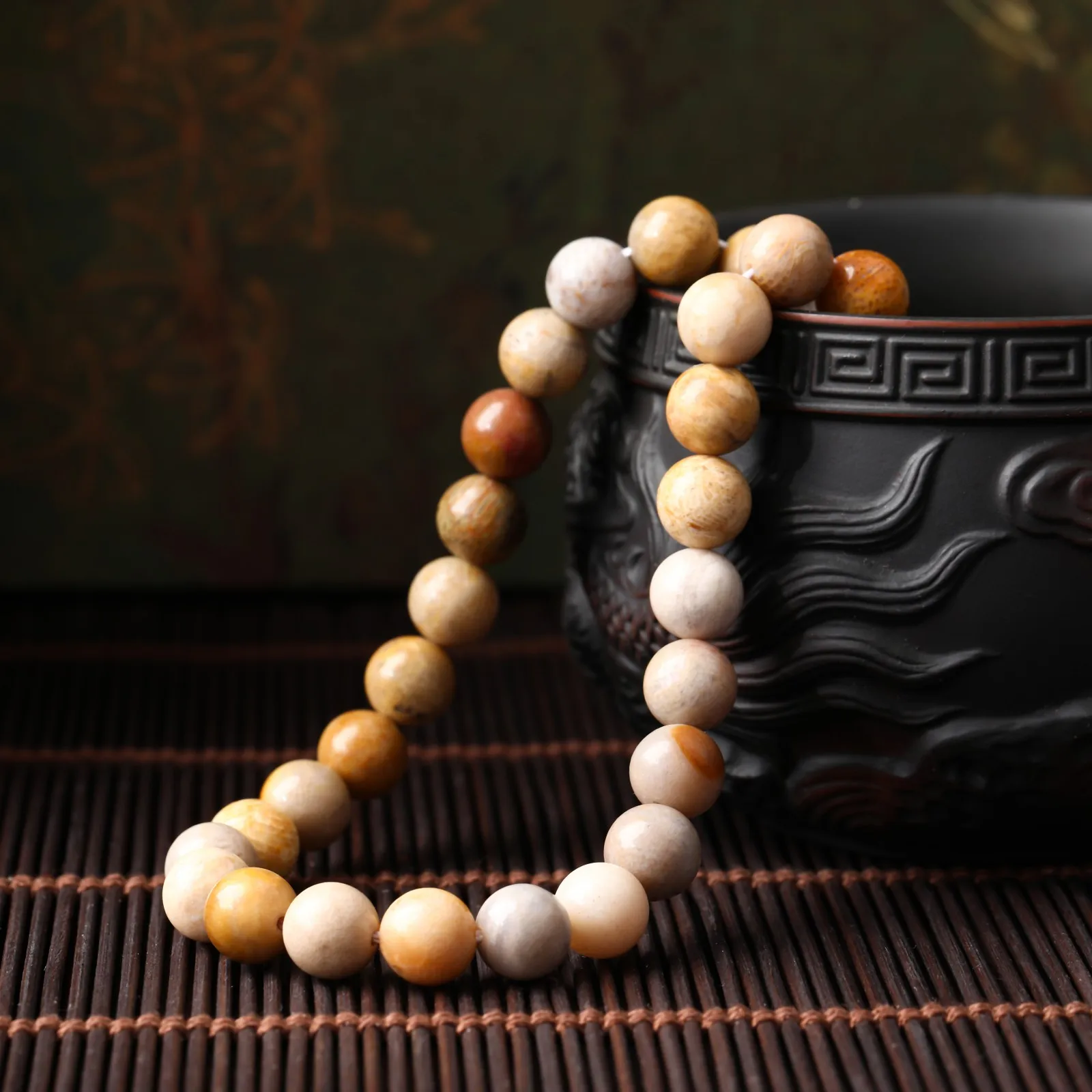 Natural Stone Coral Jade Beads Chrysanthemum Agate Round Loose Spacer Beads For Jewelry Making Diy Bracelets Necklace Accessory