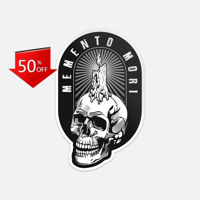 

Memento Mori Car Bumper Vinyl Sticker Decal Camper Windows Windshield Luggage Kayak