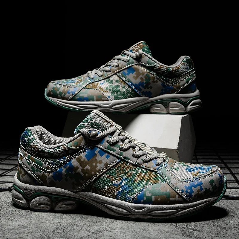 New Summer Casual Shoes Mesh Camouflage Men Shoes Breathable High Quality Men Sneakers Non Slip Damping Outdoor Shoes for Men