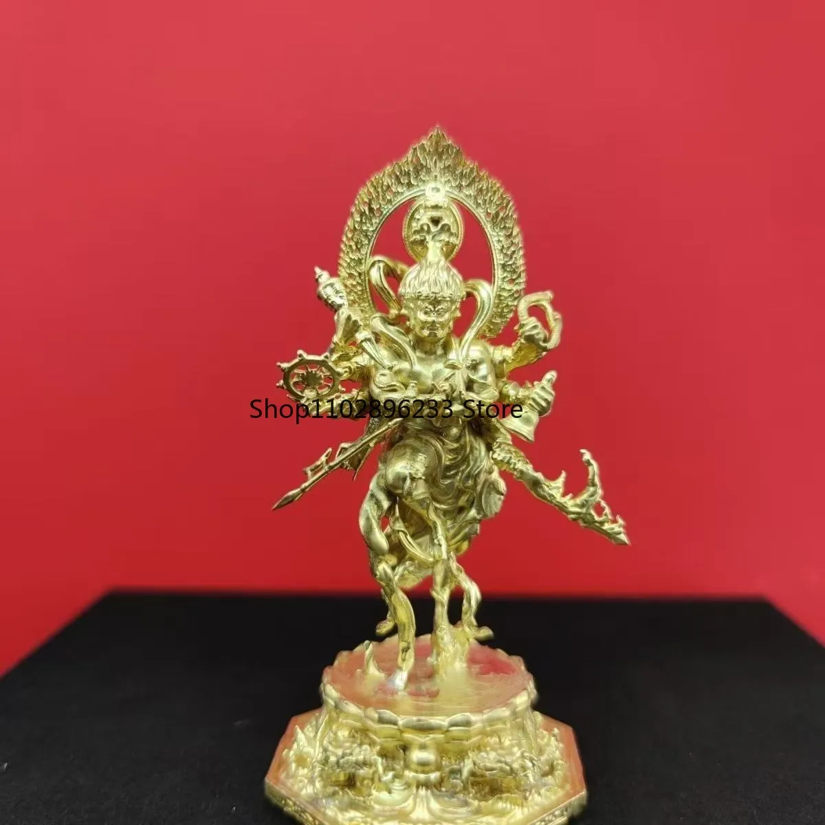 Mini Brass Ucchusma (Goddess) Statue, Buddhist Protector Figurine