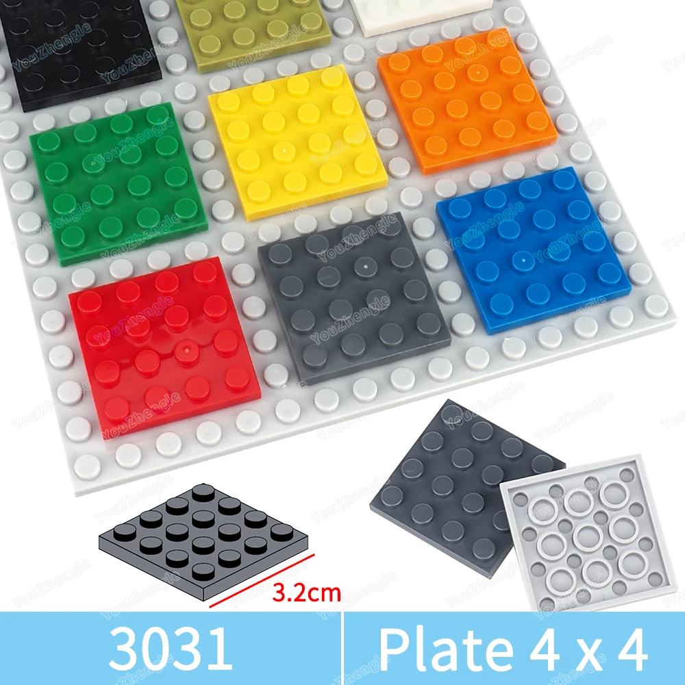

3031 Building Block Base Plate 4x4 Parts Assembly MOC Figures WW2 Street Scene Mecha Gear Scene Match Model Parts Gifts DIY Toys