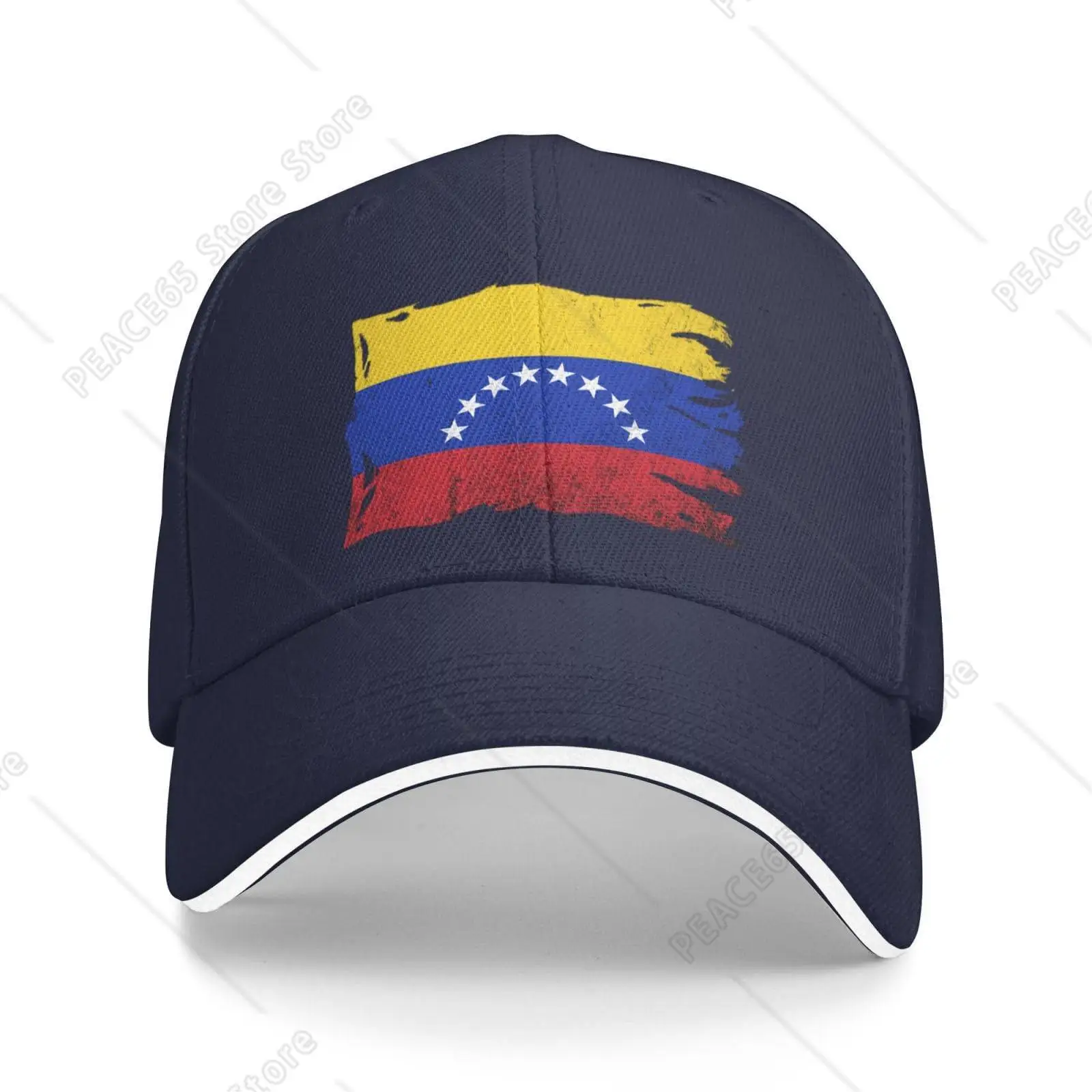 

Vintage Torn Broken Venezuela Flag Baseball Cap Dad Truck Flat Bill Snapback Brim Sports Hip Hop Hat for Men Women Natural