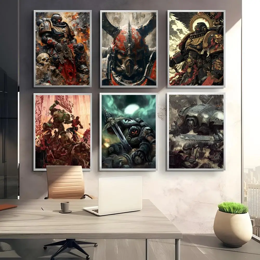 ملصق W-Warhammer Game 40K ملصق مثالي ذاتي اللصق مصمم لمساحات مكتب الطعام المنزلية