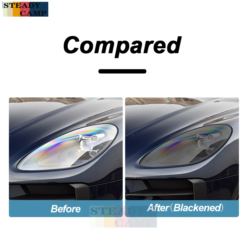 Car Headlight Protective Film Taillight Smoked Black Tint Vinyl TPU Sticker For Porsche Macan S GTS Turbo 2018 2019 2020 2021