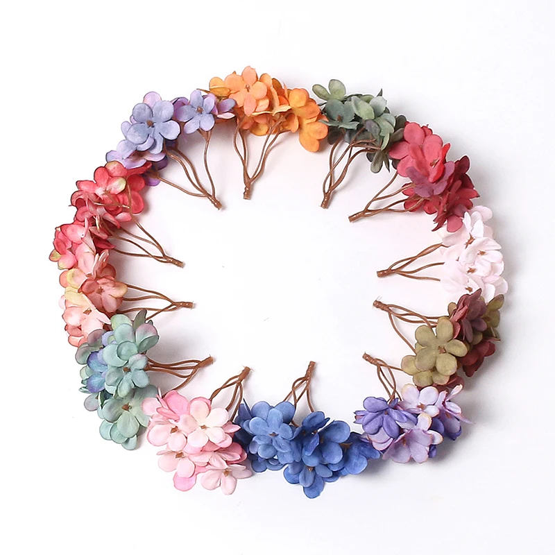 10/20Pcs Mini Artificial Flowers Accessories for Home Decor Wedding Decoration Fake Flowers Leaf DIY Craft Garland Accessories