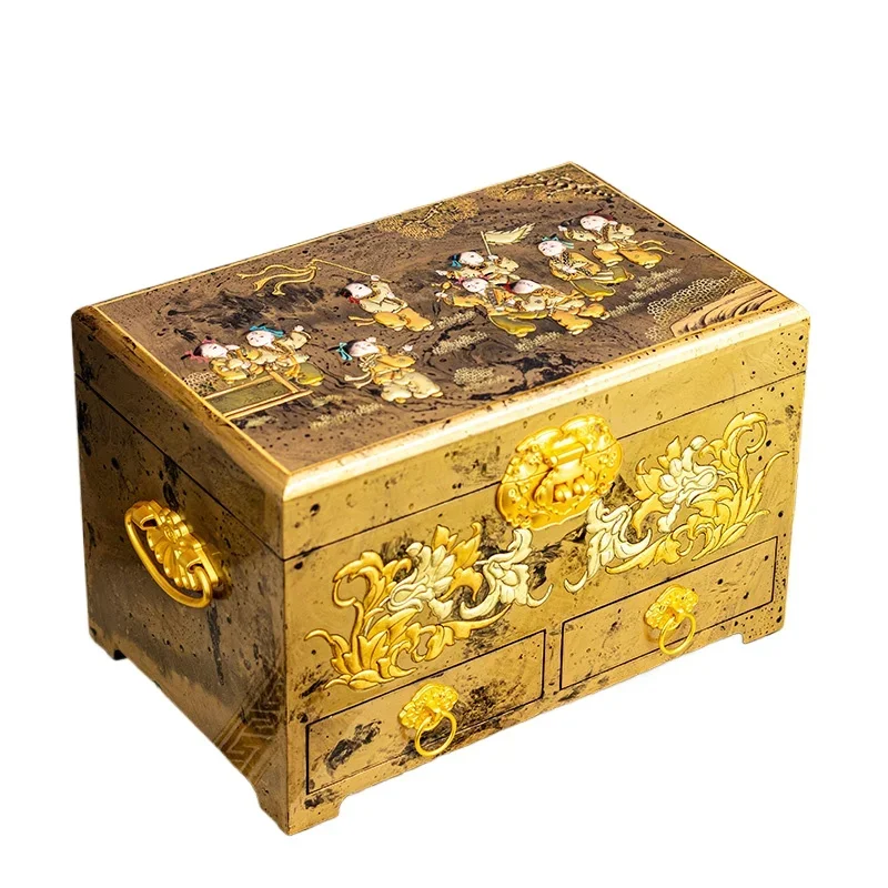 

Premium large-capacity storage box, high-end solid wood wedding gift.