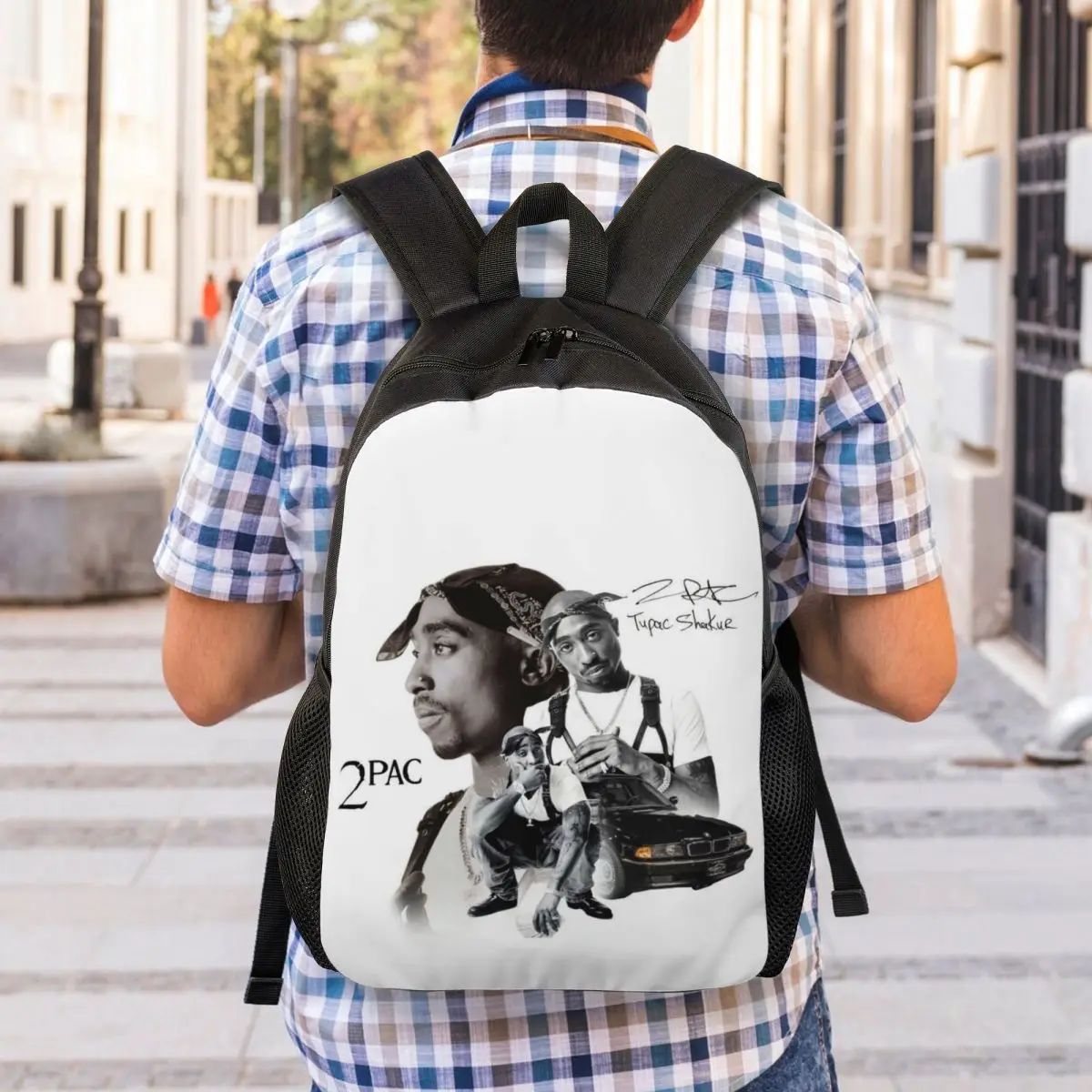 Sac à dos personnalisé 2Pac rappeur Tupac pour femmes et hommes, sac d'école étanche, sac à livres imprimé