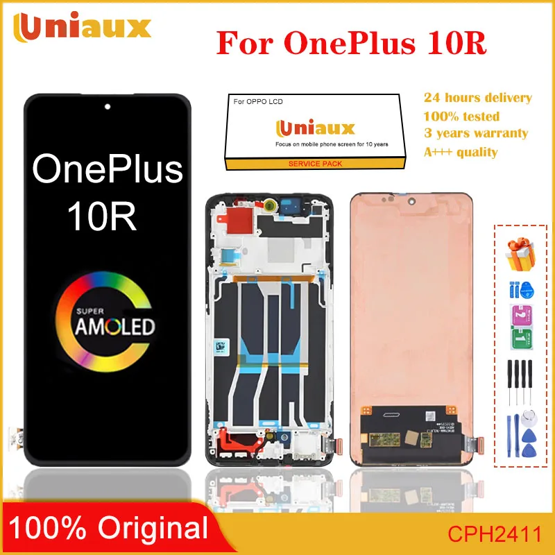 

6.7" Original AMOLED For OnePlus 10R 10 R CPH2411 LCD Display Touch Screen Digitizer Assembly For One Plus 10R 10 R