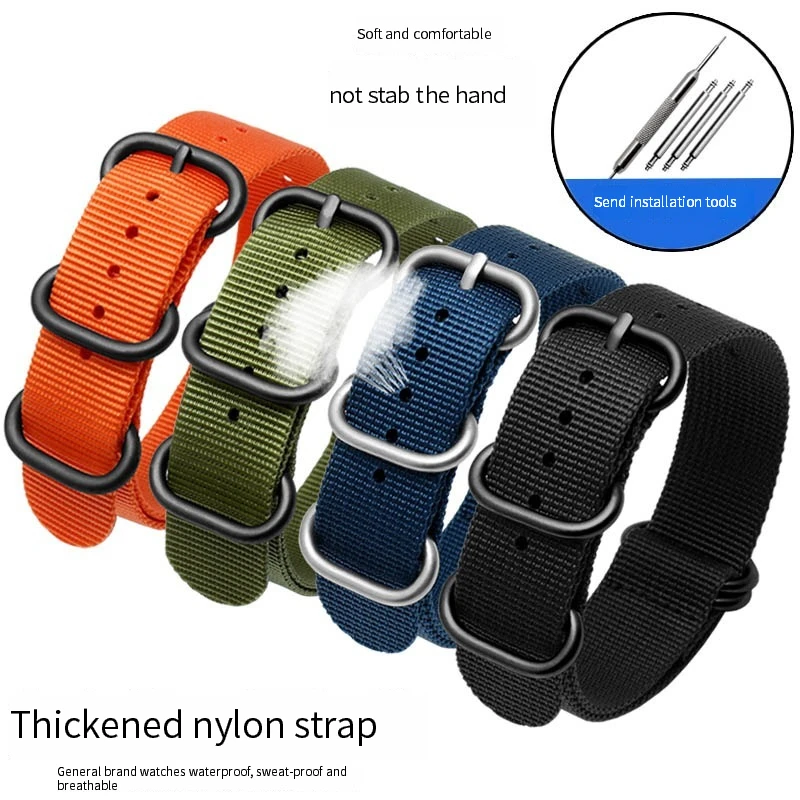 Nylon strap 18mm 20mm 21mm 22mm 23mm Watch Band Waterproof Watch Strap for Nylon Army Sport Watch For Seiko No. 5 Citizen