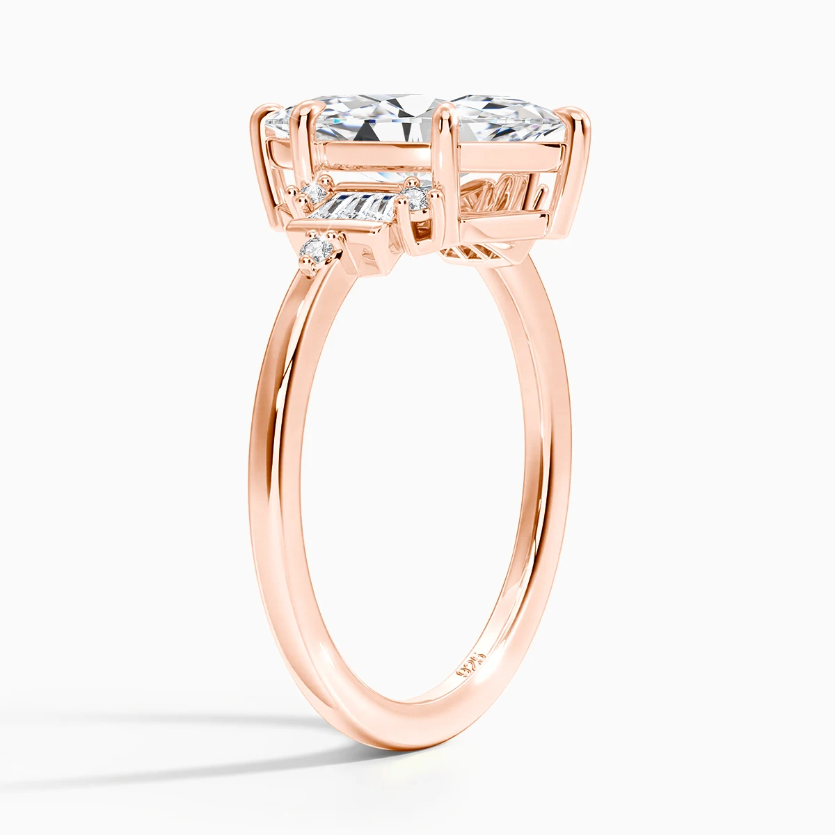Luxuriöser Designer-Verlobungsring mit 3 Karat 7*14mm Marquise-Moissanit, Laborgezüchteter Diamantschmuck für Frauen, Hochzeitsgeschenk mit Zertifikat – Detail 2