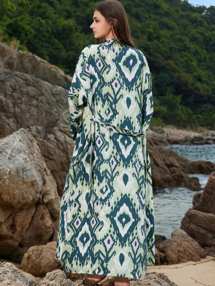 One Piece Cover Up Beach Kimono For Women Swimsuit Cover Up Wrap Dresses Seaside Bathing Suits Beachwear (excluding Swimsuits)