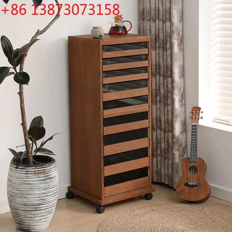 Solid wood dental cabinet, tea storage rack, living room tea loor-to-ceiling bracelet, cultural storage