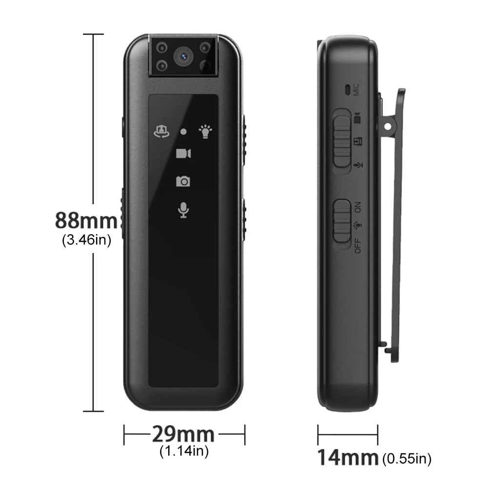 HD1080P Mini Camera Full HD Night Vision Camera Invisible Motion Camera Portable Outdoor Digital Video Recorder Back Clip Camera