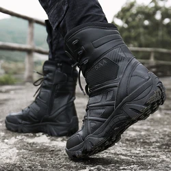 Hiking Shoes Tactical Sneakers Boots Man Work Safty Shoes Men With Side Zipper Desert Combat Boots Men Waterproof size 47