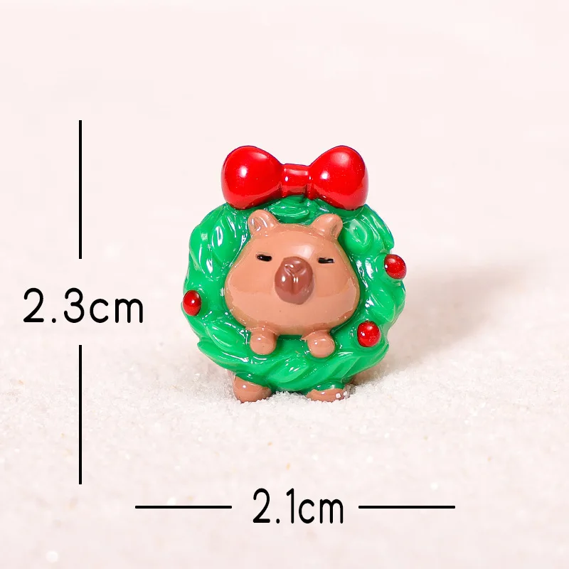 Kerst Actiefiguren Kinderen Leuke Capibara Klassieke Speelgoed Auto Model Pop Kinderen Slaapkamer Ornament Home Decor Kerstcadeau