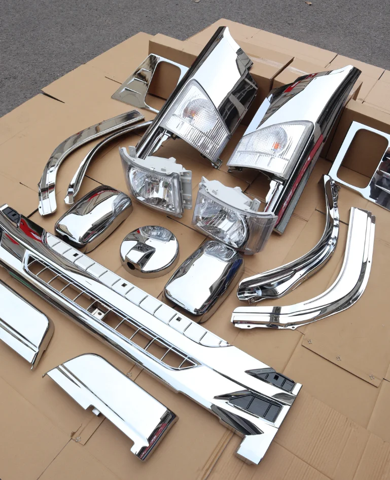 STLFTruck تعديل أجزاء الجسم مطلي بالكروم مجموعات الجسم شاحنة العلوي عجلة الحاجب مطلي بالكروم غطاء مرآة الشواية ل ايسوزو NPR 700P #4