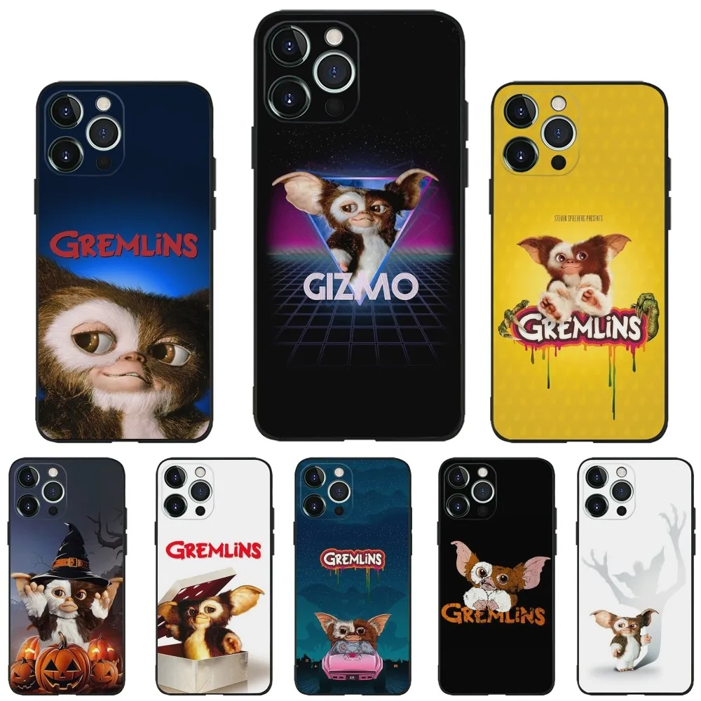 Gremlins Gizmo Phone Case For iPhone 16,15,14,13,12,11,Plus,Pro Max,XS,X,XR,SE,Mini,8,7 Soft Silicone Black Cover