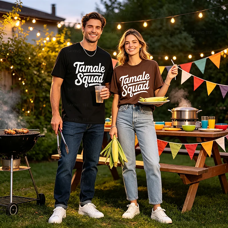 Tamale Squad Shirt – Lustiges T-Shirt mit mexikanischem Essen und Familienmotiv, Y2k-Buchstaben, bedrucktes, personalisiertes Spruch-T-Shirt, weiche Baumwollkleidung – Detail 5