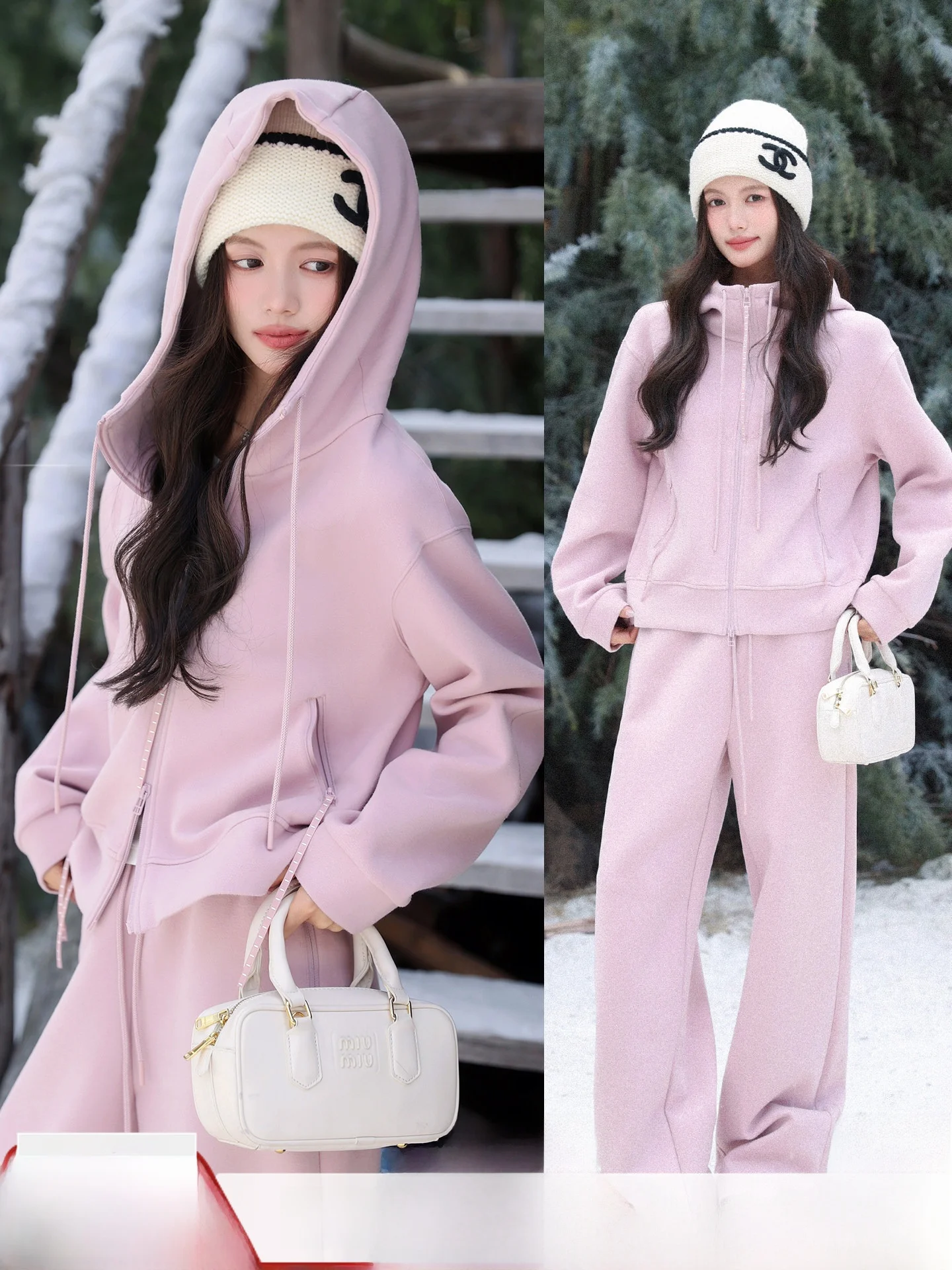 

Комплект с подогревом: толстовка и брюки из термоткани 400 г с технологией накопления тепла, высокая талия, зимний модный комплект для женщин...