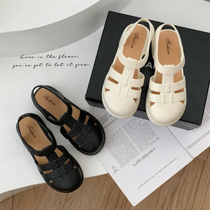 

Women's Roman sandals summer outside wear thick bottom solid color non-slip sandals slippers