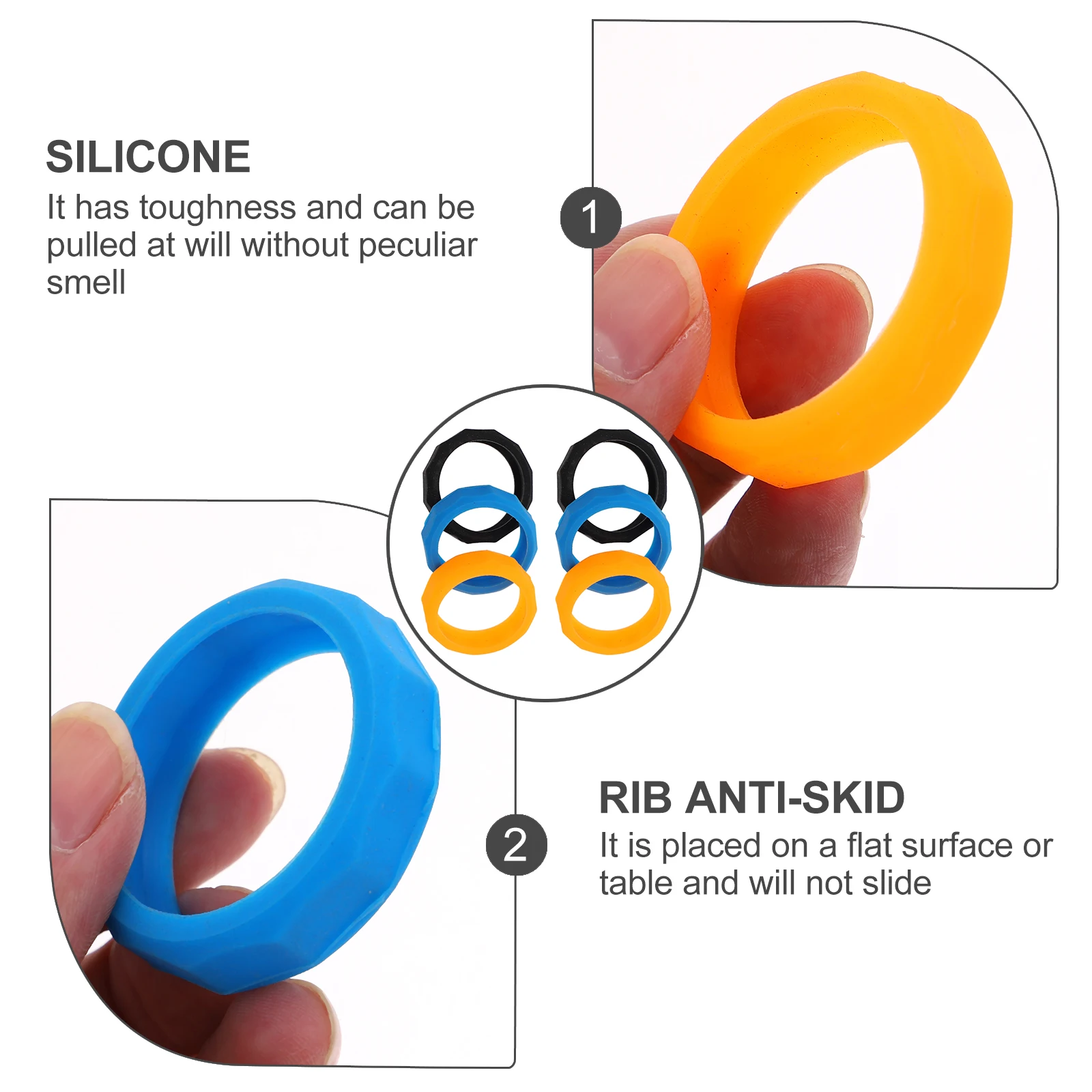 

6Pcs Microphone Anti-Drop Ring Fine Craftsmanship Silicone Non-Slip Protection Sleeve for Mic Shockproof Support