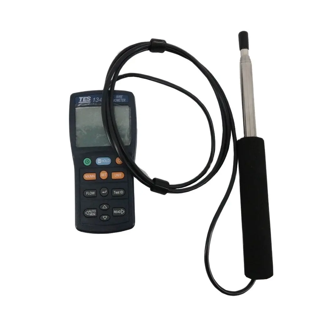 TES-1340 Digital Hot-Wire Anemometer 0.01 m/s Resolution Air Flow Tester Wind Speed Meter