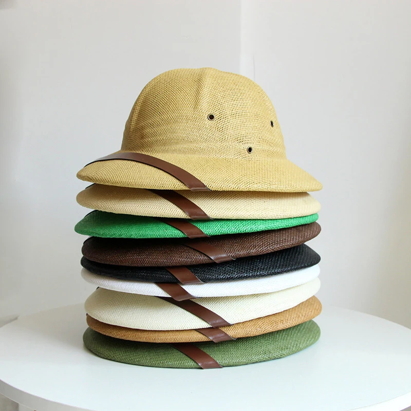 Sombrero del Ejército de la guerra de Vietnam para niño y niña, sombrero de paja de explorador británico, sombreros de Sol de cubo de verano, gorra