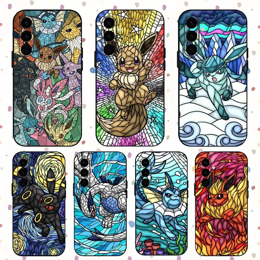 P-poc-ket animal Anime Phone Case For Samsung Galaxy S25 S24 S23 S22 S21 S20 Plus Ultra Note20 Soft Black