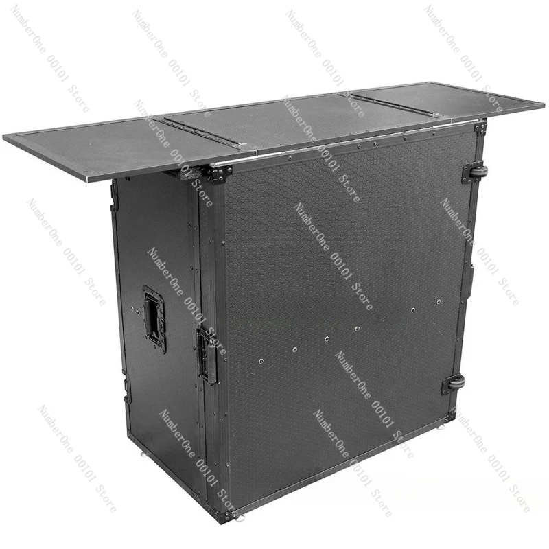 Portable Foldable DJ Booth Flight Case Table Mobile Mixing Console Stand Professional Bar Nightclub Performance Controller Desk