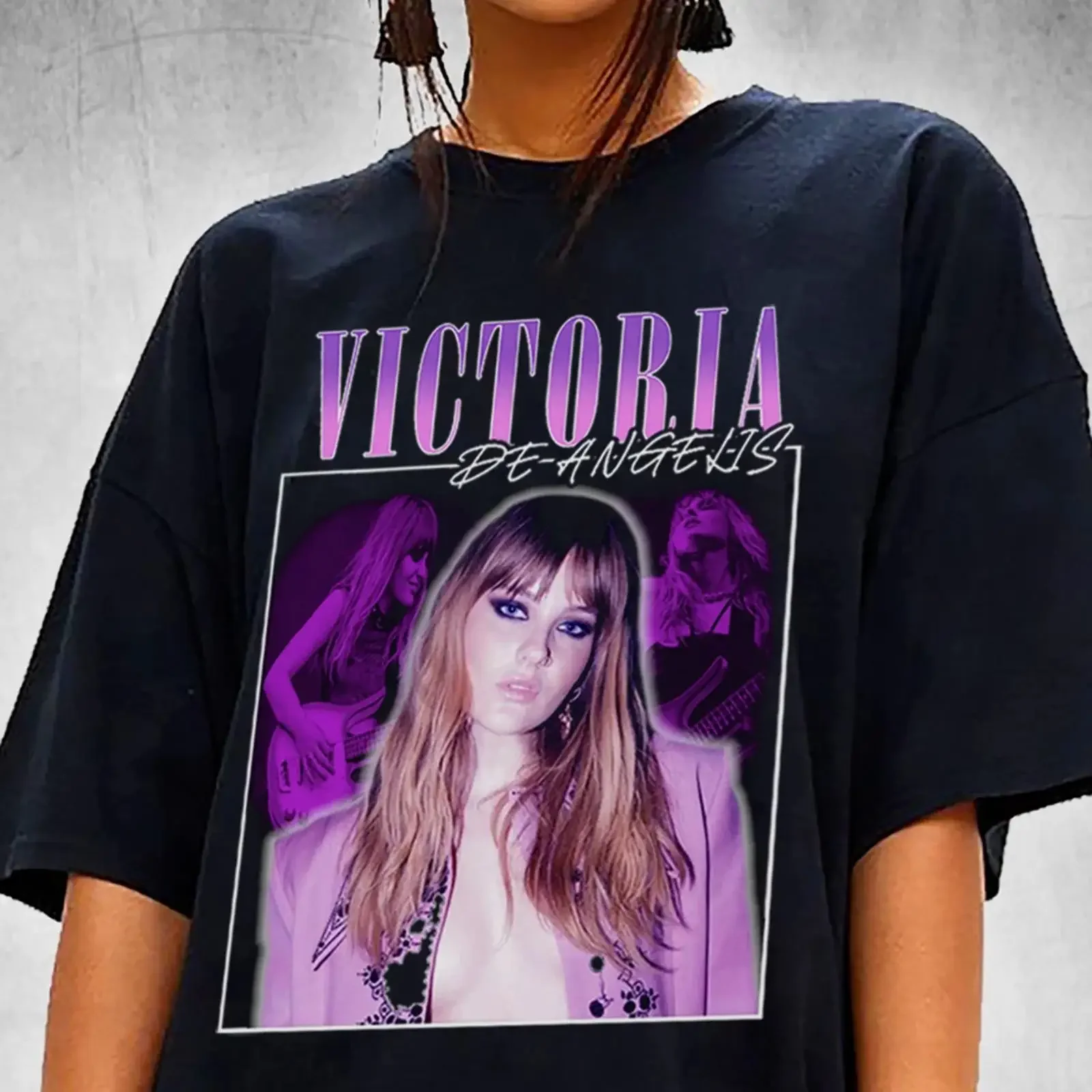 Victoria De Angelis Maneskin T shirt vintage Washed Stylish Versatile Breathable Casual Top For Everyday Wear designer clothes