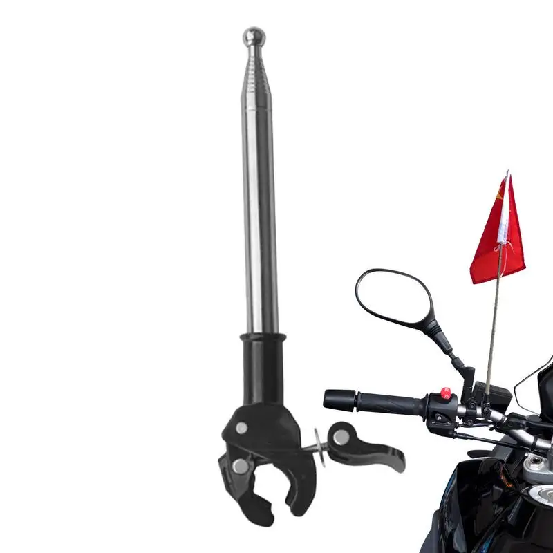 1.2m motorcycle flagpole Stainless steel telescopic flagpole bracket Bicycle Flag Pole Display Holder for 12mm-40mm diameter