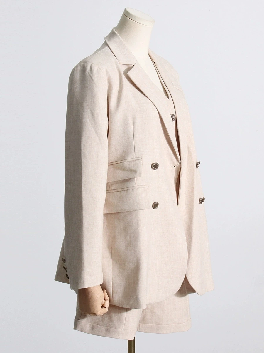 2025 sommer neue einfache temperament langärmelige anzug jacke weste anzug hosen anzug frauen professionelle tragen-GZXX 915