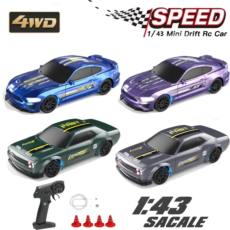 

1:43 4WD RC Drift Car 2.4G high-speed with four-wheel drive and remote control Mini racing car models for boys' gifts.