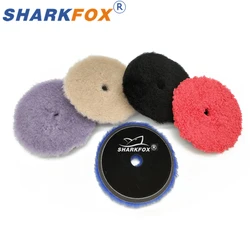 Sharkfox-Almofada De Polimento De Lã Para Polidor De Carro, Alta Densidade, Cordeiros Polonês De Lã, Almofada De Lustro, 5 Em, 6 Em